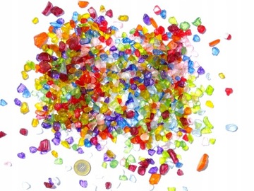 Стеклянные камешки, бесцветные кристаллы, декоративная стеклянная крошка Exotic Stones