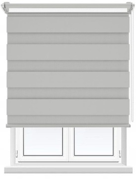 Roleta Dzień Noc Ścienna Szara Szary 60x220 cm