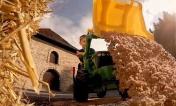 ОГРОМНЫЙ ПЕДАЛЬ JOHN DEERE ТРАКТОР Тормозные РЕЗИНОВЫЕ КОЛЕСА Rolly Toys