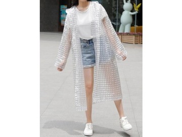 PŁASZCZ PRZECIWDESZCZOWY WIELORAZOWY Z KAPTUREM