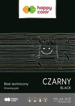 Blok techniczny A4 Happy Color - Czarny