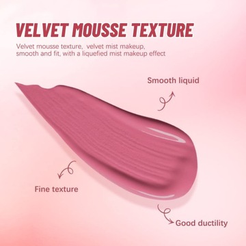 Жидкие румяна, кремовые румяна, мягкий гладкий натуральный матовый оттенок, длинная длина