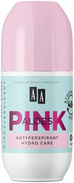 AA Aloes Pink Antyperspirant roll-on bez alkoholu 48 h skutecznej ochrony