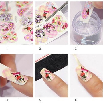 набор WATER NAIL STICKERS наклейки FLOWERS DECORATIONS LEAVES 10 шт.