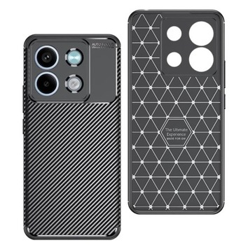 Etui do Xiaomi Redmi Note 13 5G + SZKŁO PANCERNE ULTIMATE CARBON CASE COVER