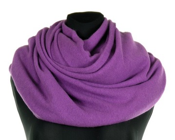 DUŻY SZAL WEŁNA 80% LAMBSWOOL FIOLET
