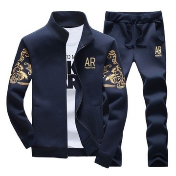 SPORTOWY DRES MĘSKI KOMPLET SPODNIE BLUZA M