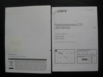 SONY CDX-GT28 Руководство пользователя магнитолы на польском языке
