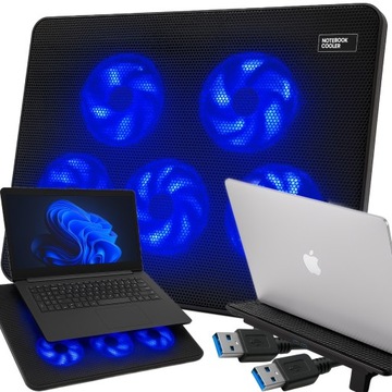 PODSTAWKA PODKŁADKA CHŁODZĄCA POD LAPTOPA NOTEBOOKA PODŚWIETLENIE 12-17''