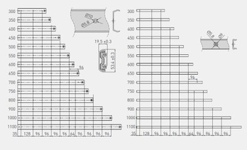 Шариковая направляющая GTV H53 700 мм, грузоподъемность 100 кг.