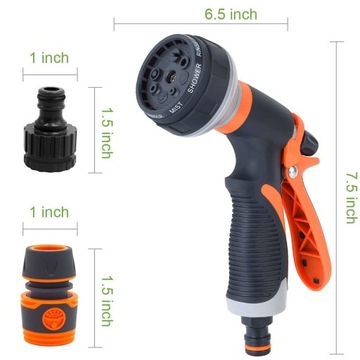 ZRASZACZ OGRODOWY CIŚNIENIE PISTOLET GŁÓWKA SPRAY DO PODLEWANIA 8 FUNKCJI