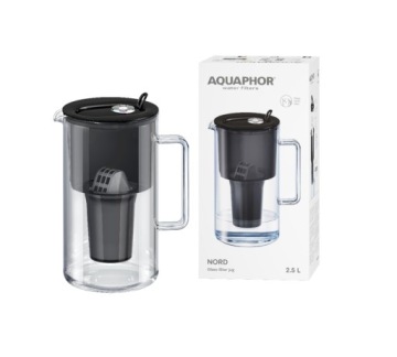 Filtrační konvice skleněná Aquaphor Nord 2,5 l s náplní A5 (350 l), černá