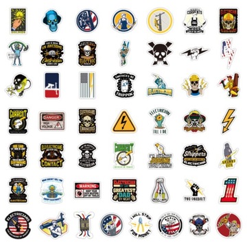 НАКЛЕЙКИ ДЛЯ ВЕЛОСИПЕДНОГО ЧЕМОДАНА НОУТБУКА MIX ELECTRIC 50 шт.