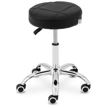 TABORET KOSMETYCZNY NA KÓŁKACH - 52 - 66 CM - 120 KG - CZARNY