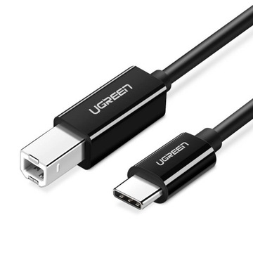 Kabel USB 2.0 C-B Do Drukarki Niklowany 2m UGREEN
