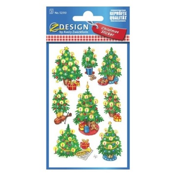 NAKLEJKI MIENIĄCE CHOINKI 16 SZTUK Z-DESIGN 52310