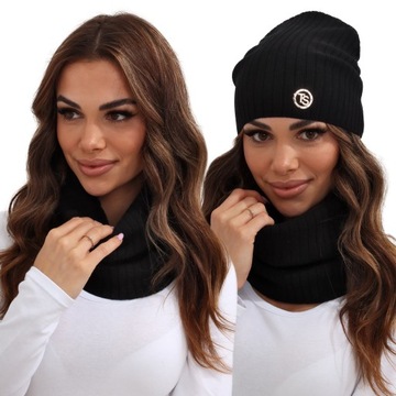 SZALIK DAMSKI SZAL KOMIN TUBA ZIMA CIEPŁY CZARNY