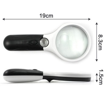 БОЛЬШАЯ УЛУПА 45X 3X УВЕЛИЧИТЕЛЬНОЕ ОСВЕЩЕНИЕ Двойные 3 светодиода