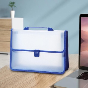 Kieszeń na dokumenty Torba do przechowywania papieru testowego wielokrotnego użytku z zamknięciem zatrzaskowym A4 Niebieski