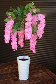 ВИСТЕРИЯ В ГОРШКЕ как живая глициния, большой искусственный цветок в горшке.