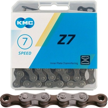 Łańcuch rowerowy KMC Z7 6/7/8 rzędowy 114 ogniw ORYGINALNY + SPINKA BOX