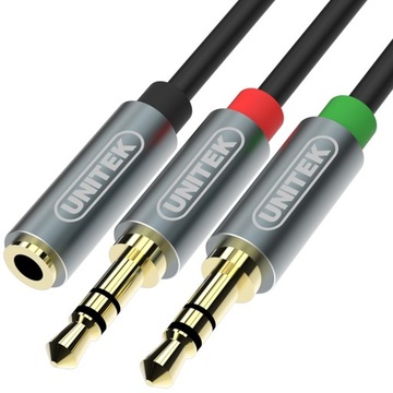 Rozgałęznik Mini Jack 4pin 2x minijack 3pin Unitek