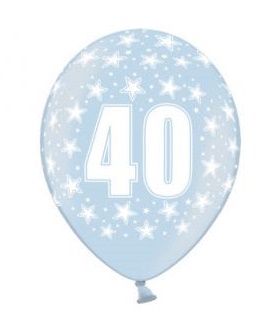 Balon na 40 urodziny, mix kolorów 30cm na HEL