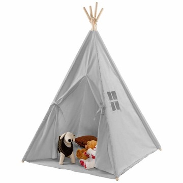 Namiot indiański tipi wigwam dla dzieci do zabawy w domu ogrodzie szary