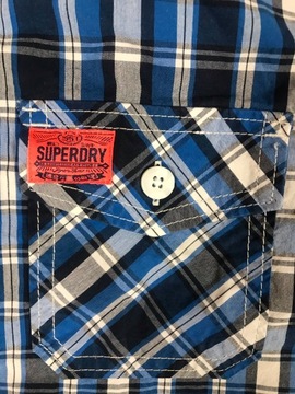 SUPERDRY koszula męska krótki rękaw unikat krata L