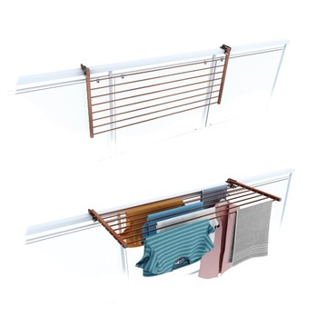 Składana Suszarka Balkonowa, Zewnętrzna Suszarka na Balustradę, Duo 118 cm