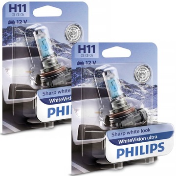 Philips Żarówki H11 White Vision Ultra 4000K 55/12