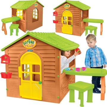 САДОВЫЙ ДОМИК ДЛЯ ДЕТЕЙ СО СТОЛОМ И Табуреткой MOCHTOYS Polish