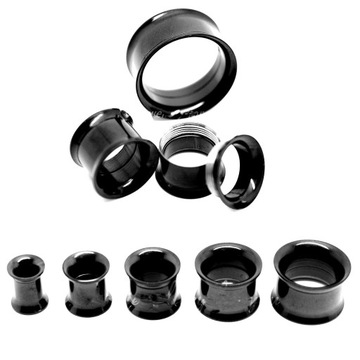 Tunel Plug Stal Siodłowy Odkręcany Czarny 3mm