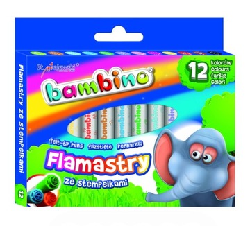 Фломастеры BAMBINO со штампами, 12 цветов