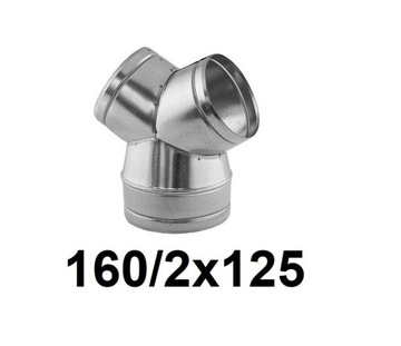 Trójnik spiro portki 160/2x125 mm