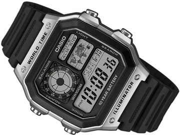 ZEGAREK MĘSKI CASIO DIGITAL AE-1200WH-1C RETRO SPORT WR100 BOX