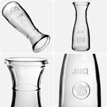 СТЕКЛЯННЫЙ ГРАФИН ДЛЯ ВОДЫ СТЕКЛЯННЫЙ КУВШИН 1 Л ЛИМОНАД НАБОР НАПИТКОВ 2 шт.