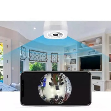 ЛАМПОЧКА КАМЕРЫ E27 IP WIFI FULL HD 3MPX LED 360°