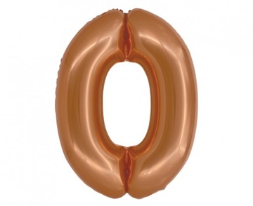 Balon foliowy Smart Cyfra 0 miedziana 76 cm