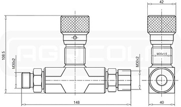 Клапан дроссельный VRFB 90 M30x2 80л/мин 280бар OM