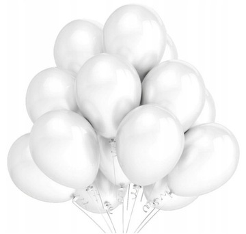 BALONY METALICZNE BIAŁE PERŁOWE NA ŚLUB 100 szt XXXL