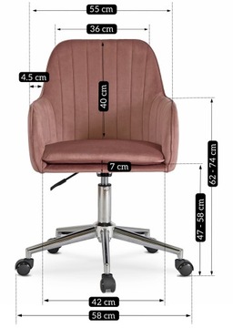 Детский вращающийся стул, стул для письменного стола, велюровый туалетный столик, ТОМ, Розовый