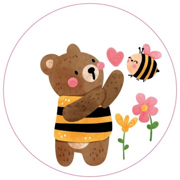 6 szt. naklejki Edukacyjne Miś Dzień Misia NADRUK Teddy Bear Day