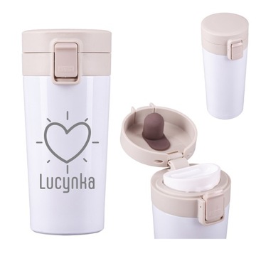 KUBEK TERMICZNY TERMOS 2w1 Z GRAWEREM Twój napis