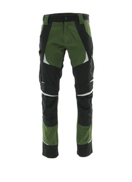 SPODNIE ROBOCZE ELASTYCZNE STRECZ BAWEŁNA OLIWKOWE KHAKI r.52