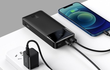 BASEUS LARGE POWERFUL POWERBANK 30000 мАч 2X USB-A 1X USB-C QC PD 15 Вт 3 А 5 В ЖК-дисплей