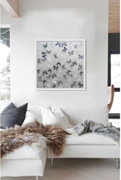 3D наклейки на стену с бабочками, черно-белые бабочки, большой набор из двух листов