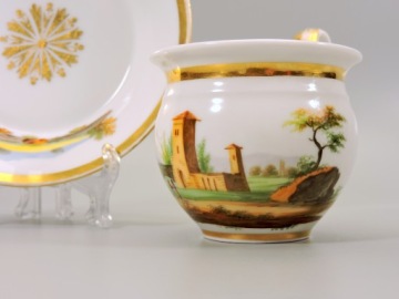 Чашка Империи Мейсен Мейсен старинная живопись замок