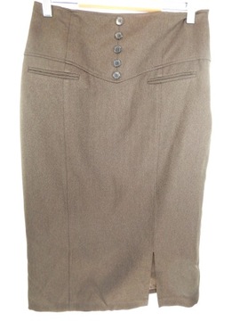 SPÓDNICA MIDIołówkowa brązowa EVIE 40 L