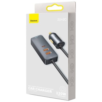 ŁADOWARKA SAMOCHODOWA BASEUS 2xUSB + 2xUSB-C 120W